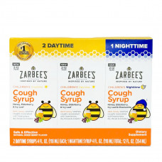 Siro ho Zarbee's Children's Cough Syrup Packs 2 Daytime and 1 Nighttime 